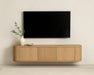 TV-meubel Novero Zwevend Eikenhout fineer Naturel hout 180x35 cm-TV-meubels-Livingfurn