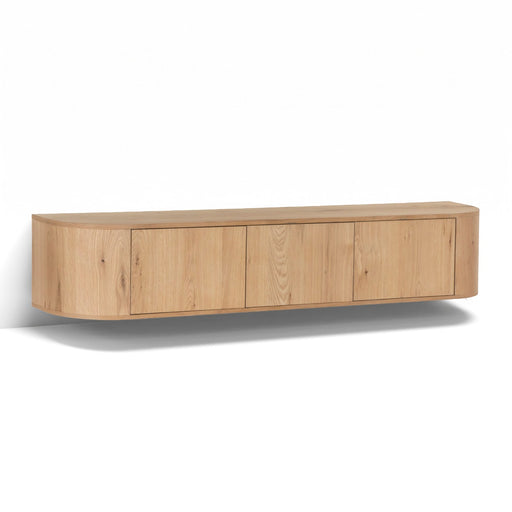 TV-meubel Novero Zwevend Eikenhout fineer Naturel hout 180x35 cm-TV-meubels-Livingfurn