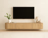 TV-meubel Novero Zwevend Eikenhout fineer Naturel hout 220x35 cm-TV-meubels-Livingfurn