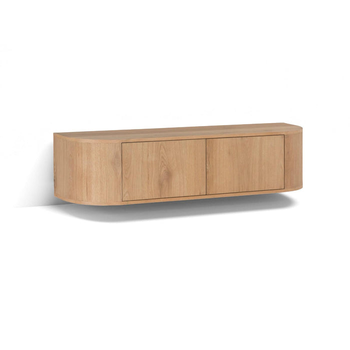 TV-meubel Novero Zwevend Naturel hout 140x35x33 cm-TV-meubels-Livingfurn