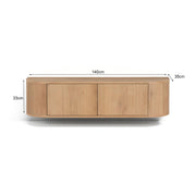 TV-meubel Novero Zwevend Naturel hout 140x35x33 cm-TV-meubels-Livingfurn