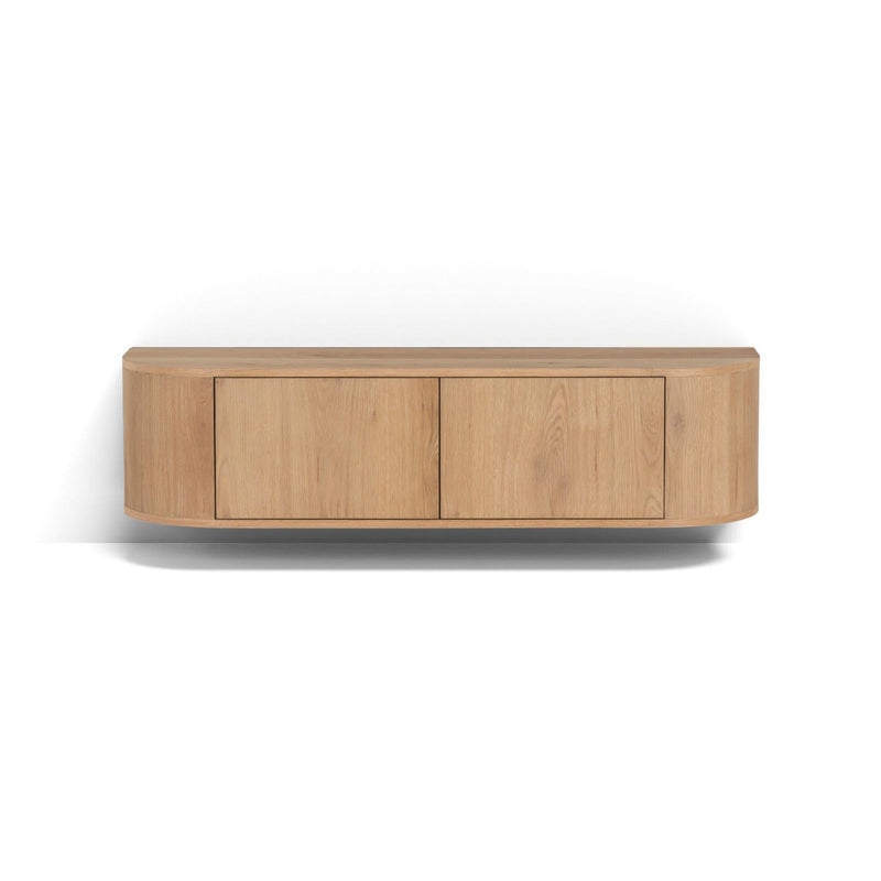 TV-meubel Novero Zwevend Naturel hout 140x35x33 cm-TV-meubels-Livingfurn