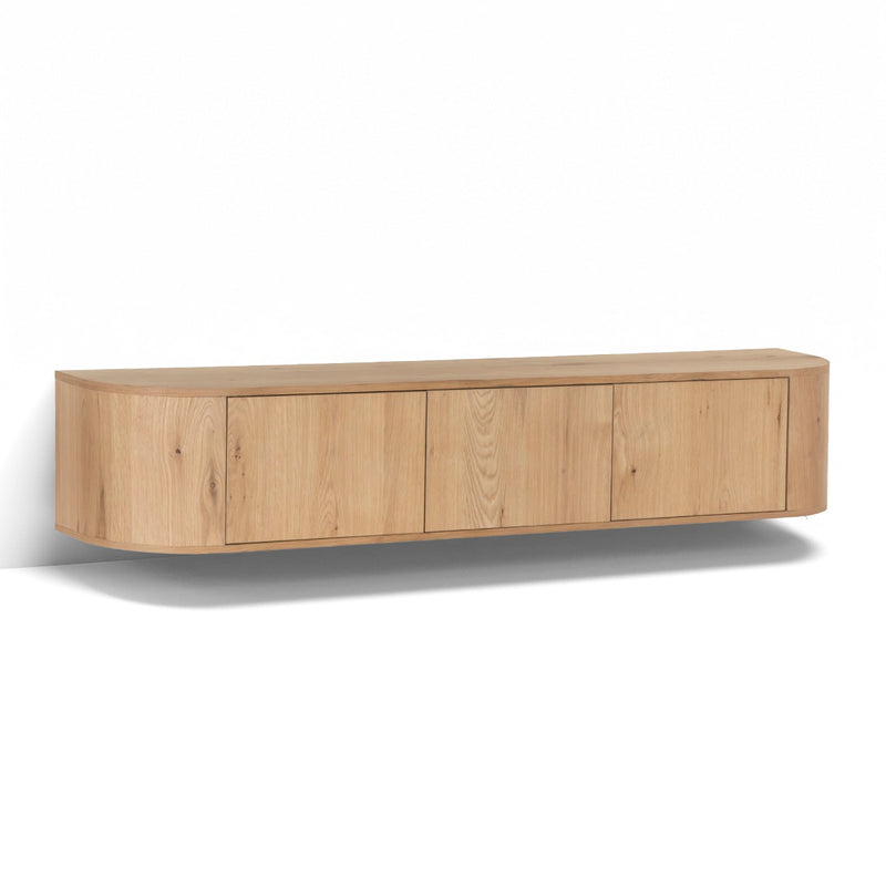 TV-meubel Novero Zwevend Naturel hout 180x35x33 cm-TV-meubels-Livingfurn