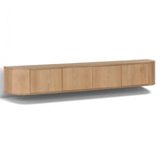TV-meubel Novero Zwevend Naturel hout 220x35x33 cm-TV-meubels-Livingfurn