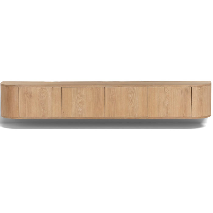 TV-meubel Novero Zwevend Naturel hout 220x35x33 cm-TV-meubels-Livingfurn
