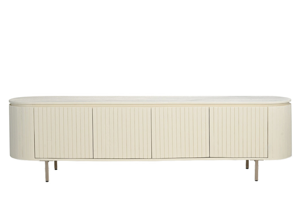 TV-meubel Patou Mangohout Beige 210x43 cm-TV-meubels-Livingfurn