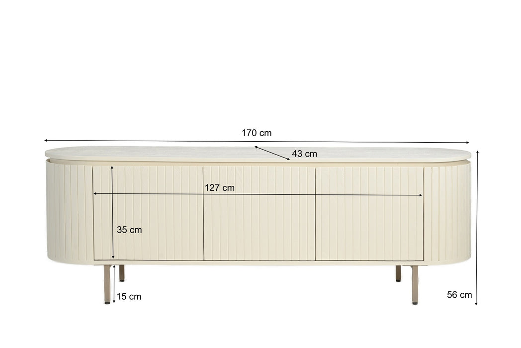 TV-meubel Patou Mangohout Beige 43x170x56 cm-TV-meubels-Livingfurn