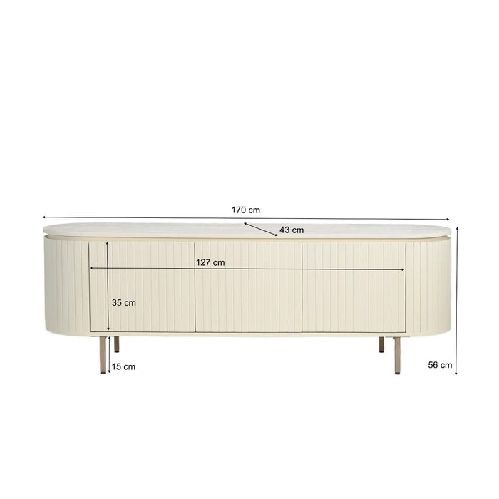 TV-meubel Patou Mangohout Beige 43x170x56 cm-TV-meubels-Livingfurn