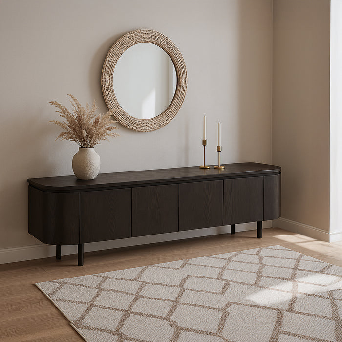 TV-meubel Tobago Eikenhout fineer Bruin 210x43 cm-TV-meubels-Livingfurn