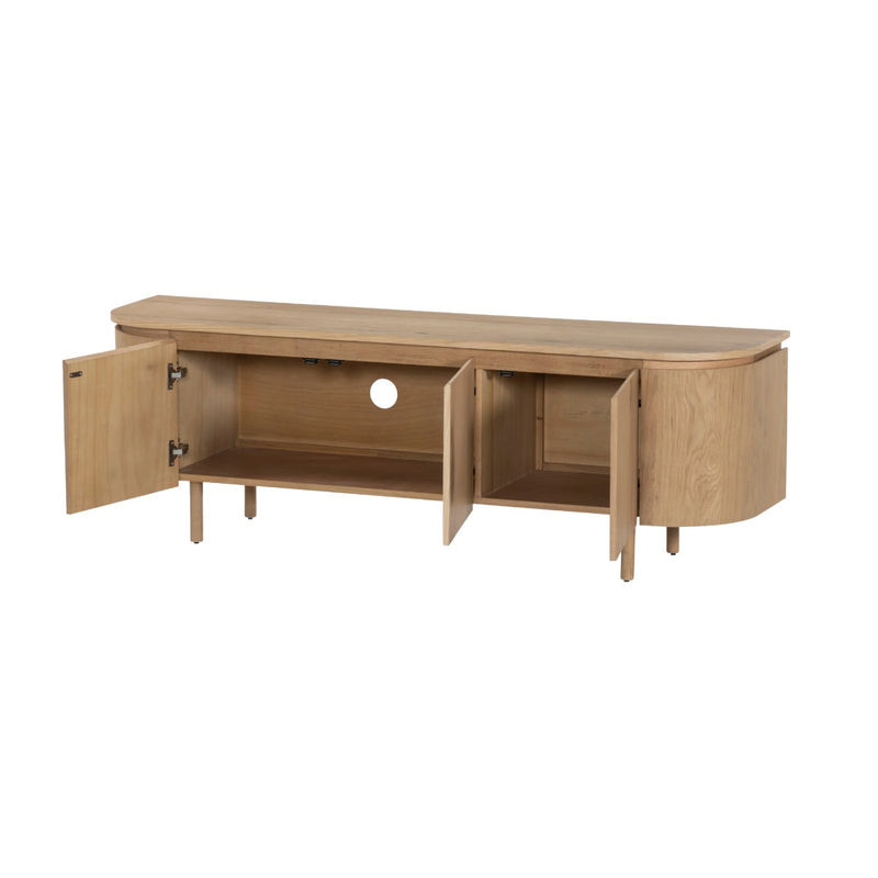 TV-meubel Tobago Eikenhout fineer Naturel hout 170x43x56 cm-TV-meubels-Livingfurn