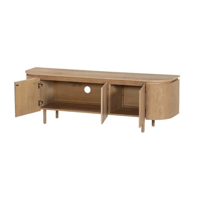 TV-meubel Tobago Eikenhout fineer Naturel hout 170x43x56 cm-TV-meubels-Livingfurn