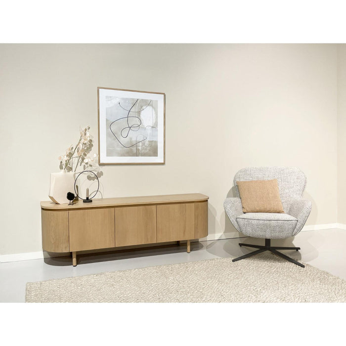 TV-meubel Tobago Eikenhout fineer Naturel hout 170x43x56 cm-TV-meubels-Livingfurn