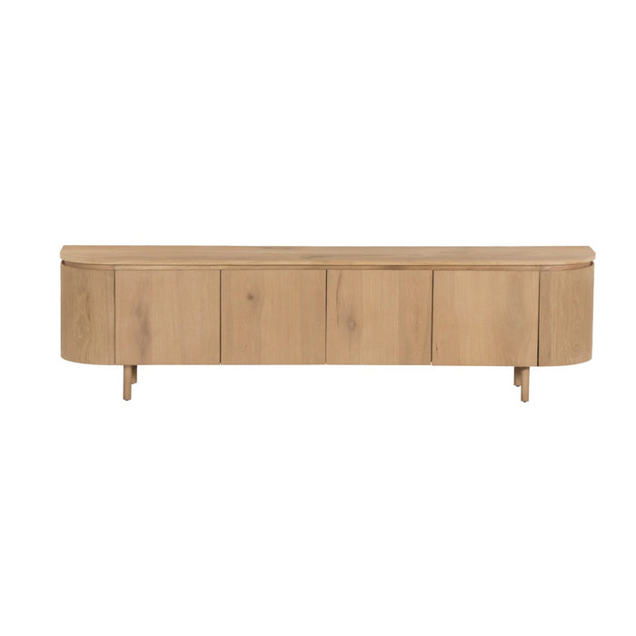 TV-meubel Tobago Eikenhout fineer Naturel hout 210x43 cm-TV-meubels-Livingfurn