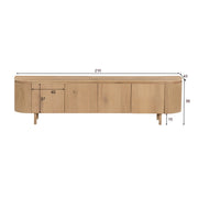 TV-meubel Tobago Eikenhout fineer Naturel hout 210x43x56 cm-TV-meubels-Livingfurn