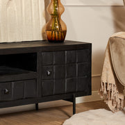 TV-meubel Tv meubel Brandy Zwart 150 cm 150x40x55 cm-TV-meubels-Starfurn
