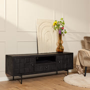 TV-meubel Tv meubel Brandy Zwart 150 cm 150x40x55 cm-TV-meubels-Starfurn