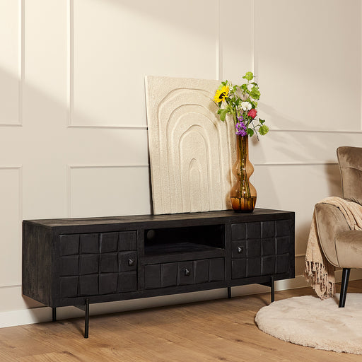 TV-meubel Tv meubel Brandy Zwart 150 cm 150x40x55 cm-TV-meubels-Starfurn