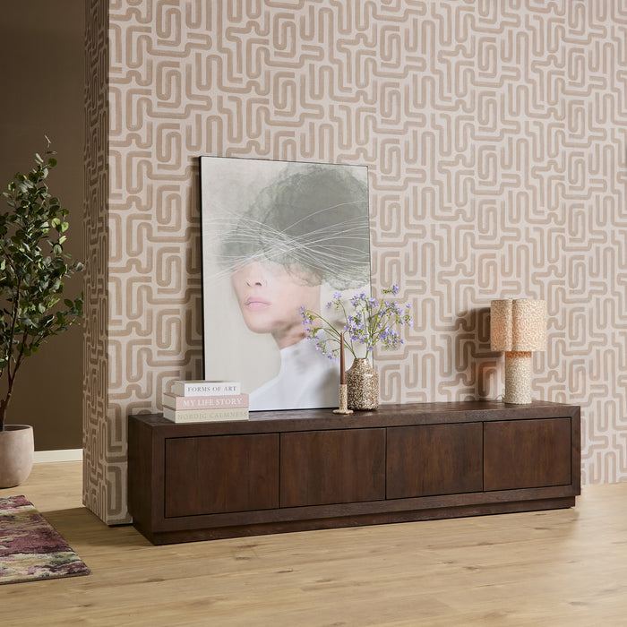 TV-meubel Tv meubel Brussel Bruin 200 cm 200x42x46 cm-TV-meubels-Starfurn