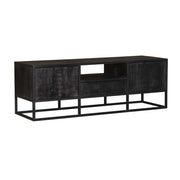 TV-meubel Tv meubel Denver Zwart 145 cm Mangohout en staal-TV-meubels-Starfurn
