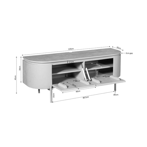 TV-meubel Tv meubel Excellent Bruin 120 cm 120x30x35 cm-TV-meubels-Starfurn