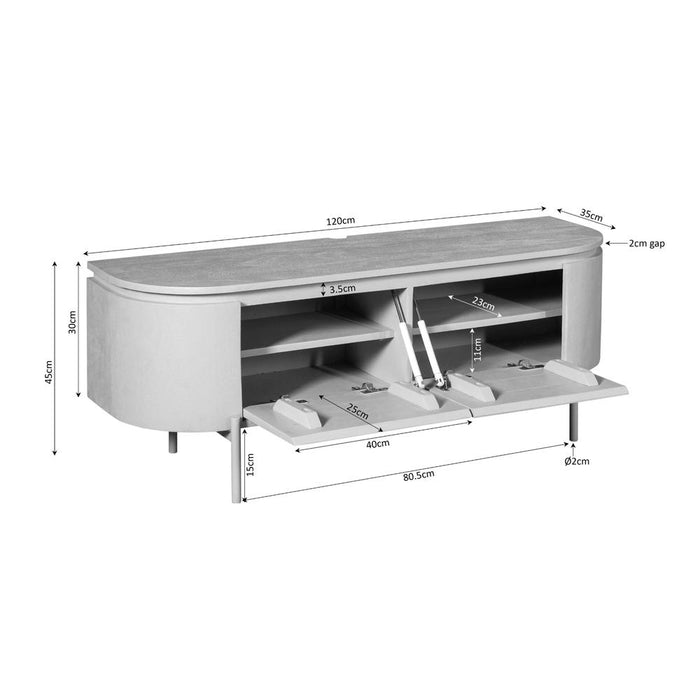 TV-meubel Tv meubel Excellent Taupe 120 cm 120x30x35 cm-TV-meubels-Starfurn