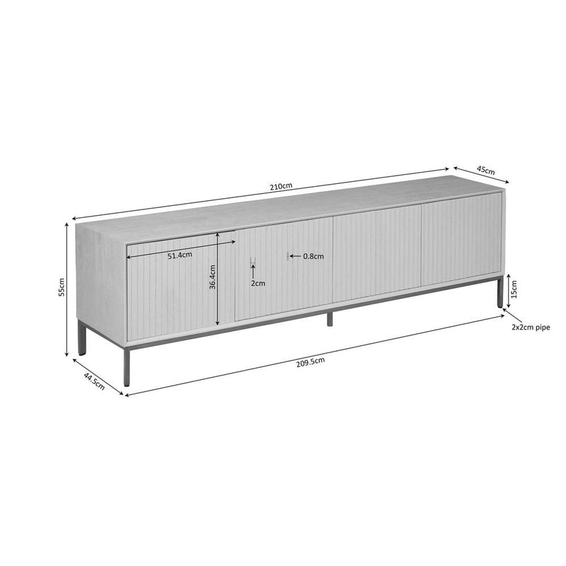 TV-meubel Tv meubel Madison Naturel 210 cm 210x45x55 cm-TV-meubels-Starfurn