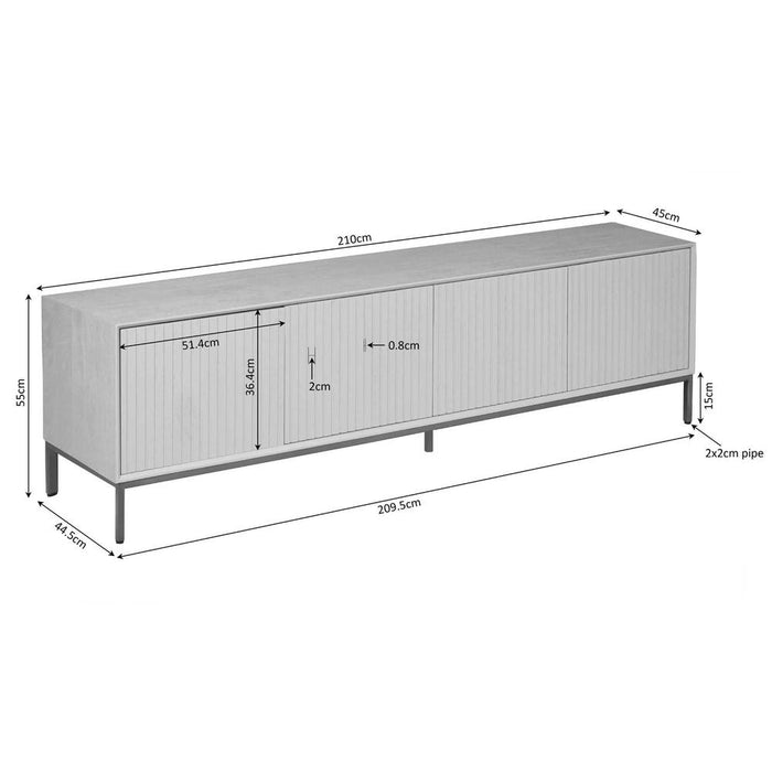 TV-meubel Tv meubel Madison Naturel 210 cm 210x45x55 cm-TV-meubels-Starfurn