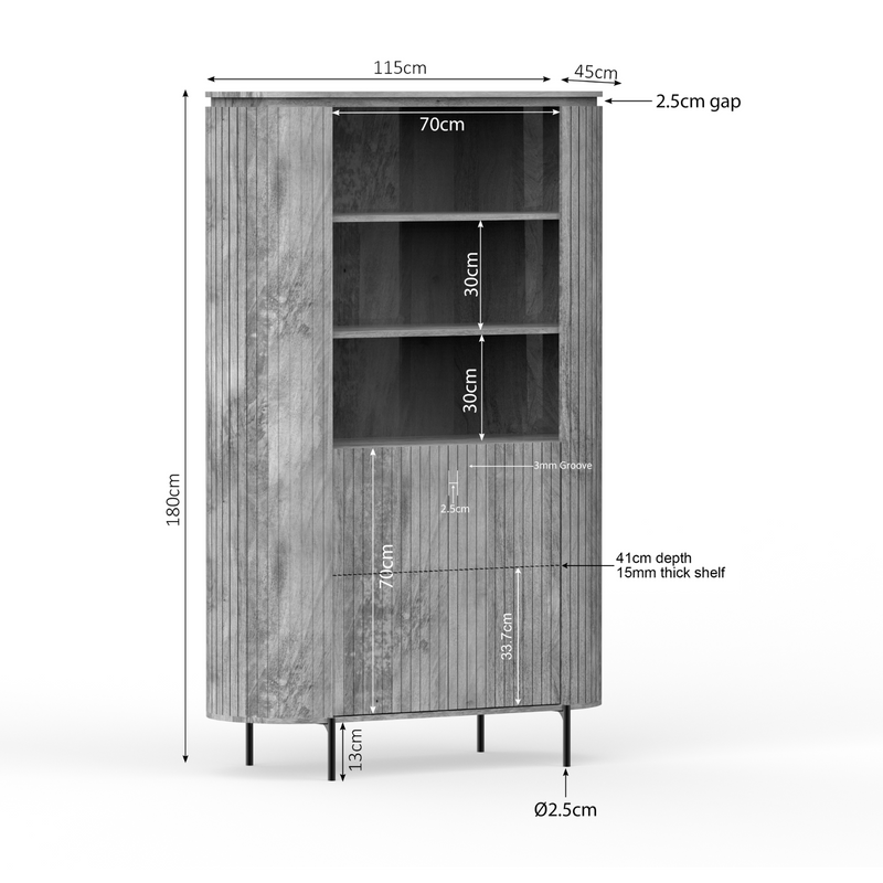 TV-meubel Wandkast Solana 115 cm Naturel 115x45x180 cm-TV-meubels-Starfurn