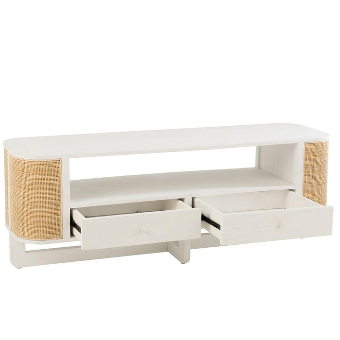 TV-meubel Wit Bayur hout 40x140 cm-TV-meubels-J-Line