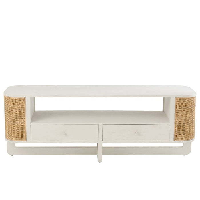 TV-meubel Wit Bayur hout 40x140 cm-TV-meubels-J-Line