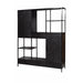 TV-meubel York Mangohout Zwart 160x40x200 cm-TV-meubels-Livingfurn