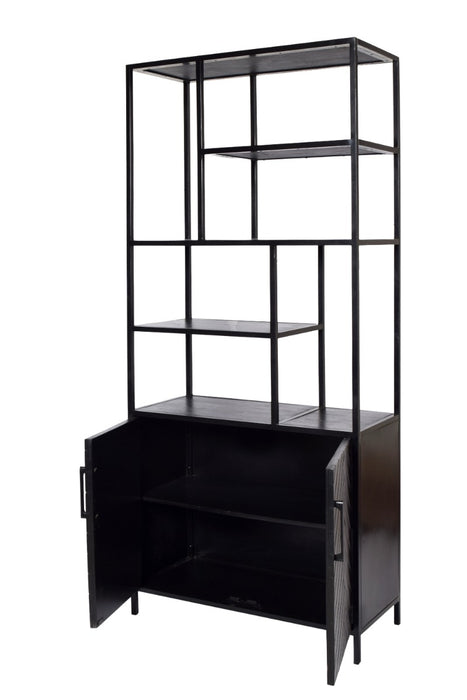 TV-meubel York Mangohout Zwart 90x40 cm-TV-meubels-Livingfurn