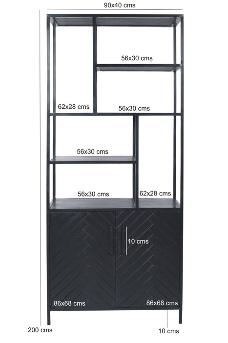 TV-meubel York Mangohout Zwart 90x40 cm-TV-meubels-Livingfurn