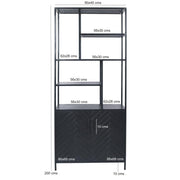 TV-meubel York Mangohout Zwart 90x40x210 cm-Opbergkasten-Livingfurn