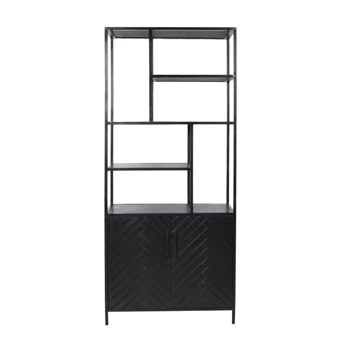 TV-meubel York Mangohout Zwart 90x40x210 cm-TV-meubels-Livingfurn
