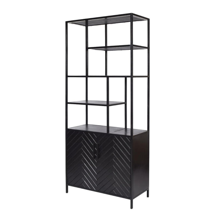 TV-meubel York Mangohout Zwart 90x40x210 cm-TV-meubels-Livingfurn