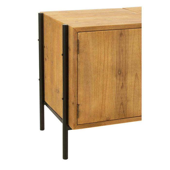 TV-meubel Zwart Fir hout 40x160 cm-TV-meubels-J-Line