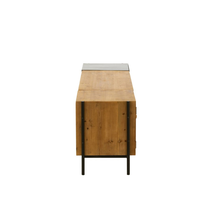 TV-meubel Zwart Fir hout 40x160 cm-TV-meubels-J-Line