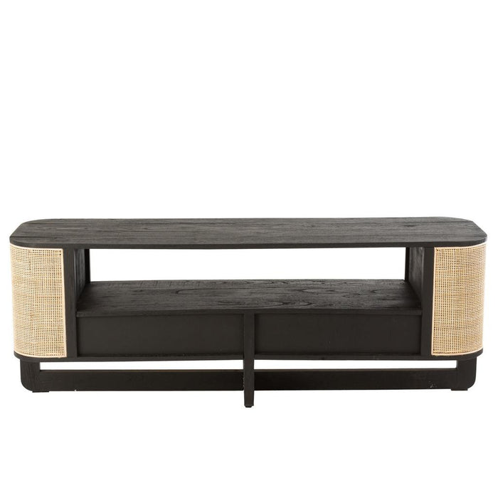 TV-meubel Zwart Mindi hout 40x140 cm-TV-meubels-J-Line