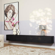 TV-meubel Zwevend Tv meubel Vision Zwart 240 cm 240x30x35 cm-TV-meubels-Starfurn