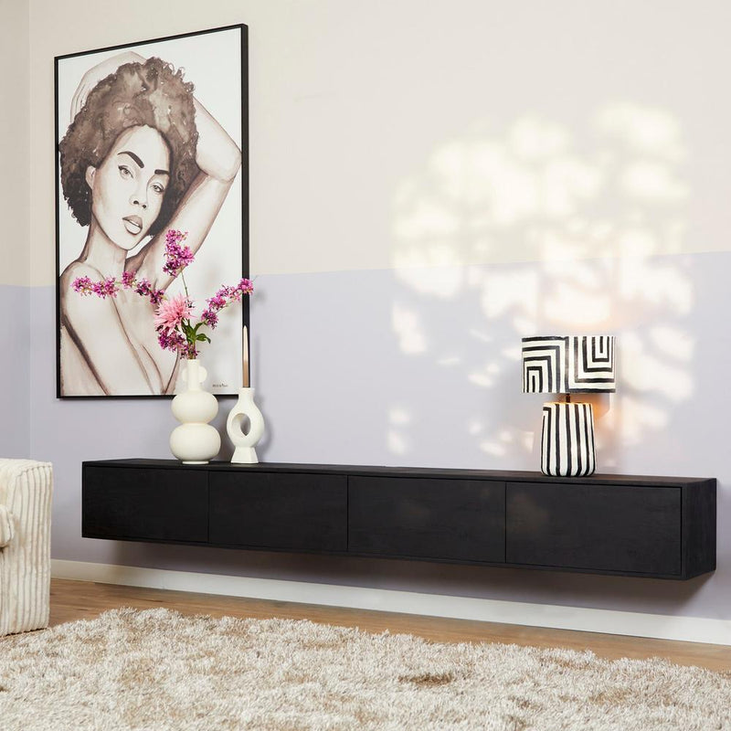 TV-meubel Zwevend Tv meubel Vision Zwart 240 cm 240x30x35 cm-TV-meubels-Starfurn