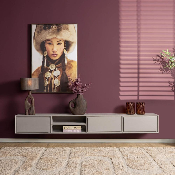 TV-meubel Zwevend tv meubel Ambiance Taupe 240 cm 240x30x35 cm-TV-meubels-Starfurn