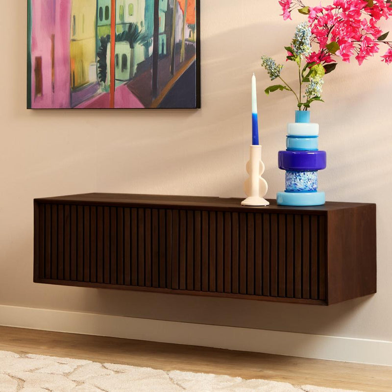 TV-meubel Zwevend tv meubel Madison Bruin 120 cm 120x35x30 cm-TV-meubels-Starfurn