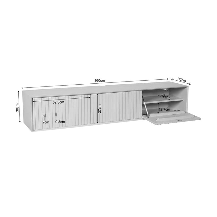 TV-meubel Zwevend tv meubel Madison Bruin 160 cm 160x35x30 cm-TV-meubels-Starfurn