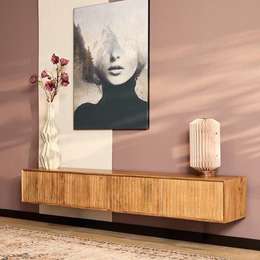 TV-meubel Zwevend tv meubel Madison Naturel 200 cm 200x35x30 cm-TV-meubels-Starfurn