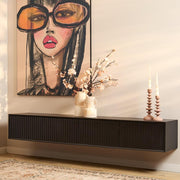 TV-meubel Zwevend tv meubel Madison Zwart 200 cm 200x35x30 cm-TV-meubels-Starfurn