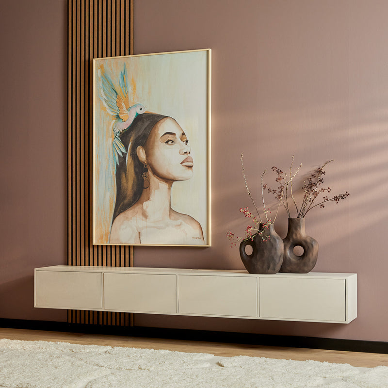 TV-meubel Zwevend tv meubel Vision Zand 240 cm 240x30x35 cm-TV-meubels-Starfurn