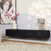 TV-meubel Zwevend tv meubel Vision Zwart 200 cm 200x30x35 cm-TV-meubels-Starfurn