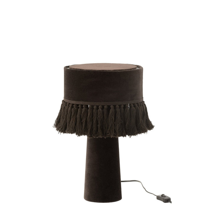 Table Lamp Eve Round Velvet Cotton Black-Tafellampen-J-Line