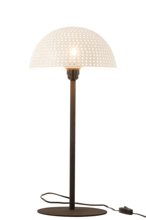 Table Lamp Mushroom Dots Metal Shining White/Black Large-Tafellampen-J-Line